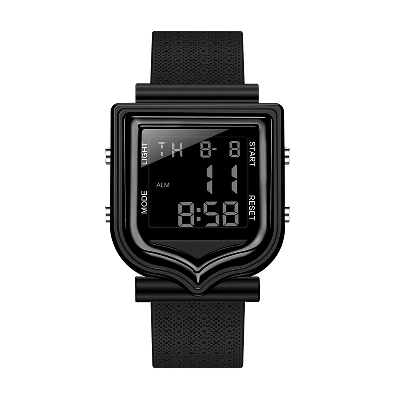 Black Black SANDA новые наручные часы Многофункциональные цифровые часы водонепроницаемые Модные трендовые спортивные электронные часы для мужчин и женщин 388 - Цвет: Black Black
