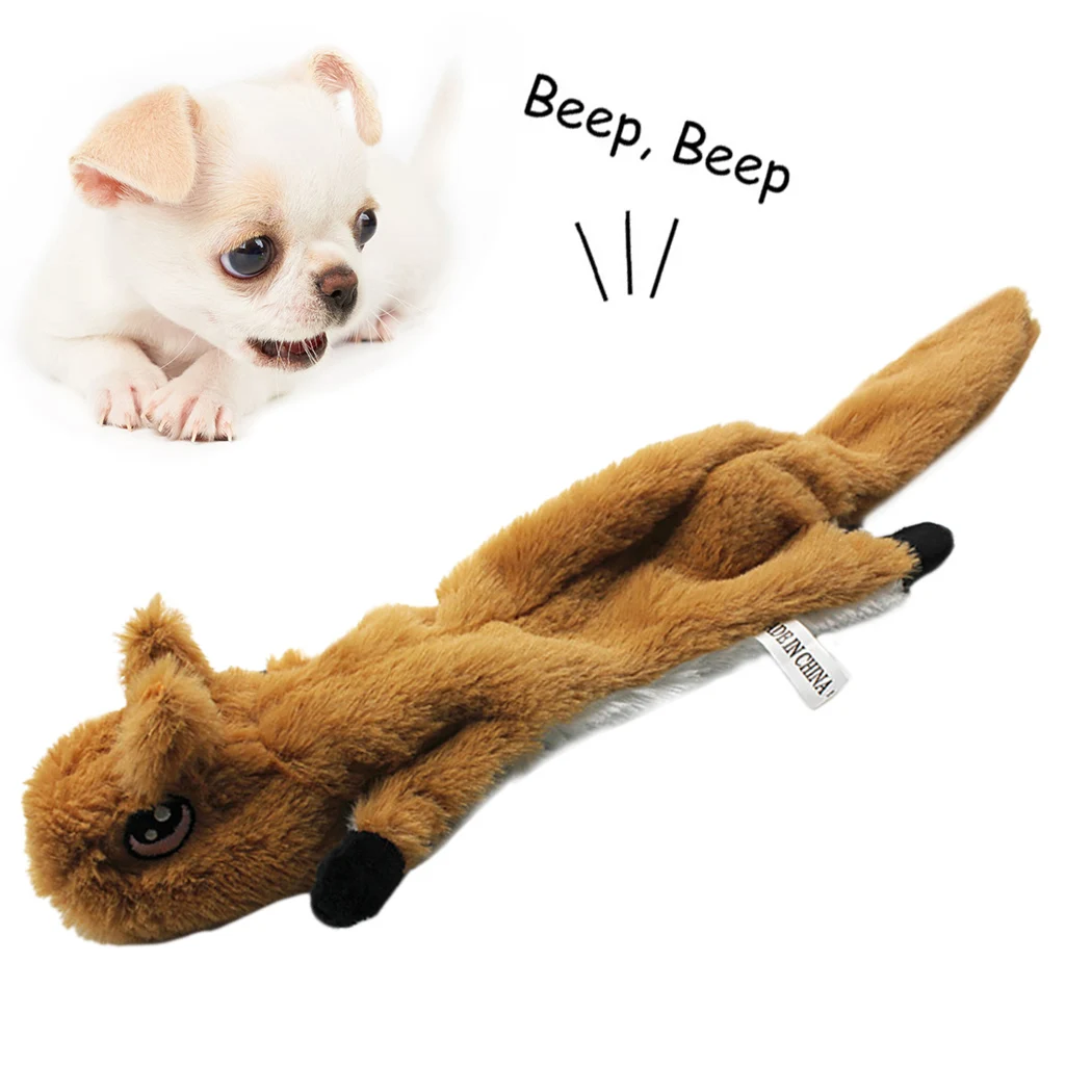 Милые плюшевые игрушки писк питомца в форме животного волк чучело животное собака жевательный свисток скрипучий обернутый Белка Собака
