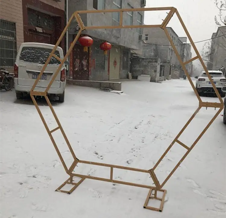 Свадебный реквизит шестиугольная Арка Свадебная Алмазная кованая Арка полка сценическое украшение фоновая рамка