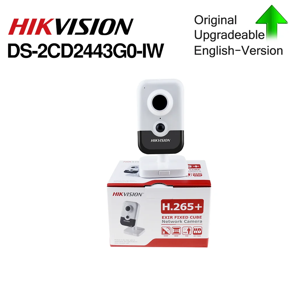 Hikvision DS-2CD2443G0-IW Wi-Fi Camera Video Surveillance 4MP IR Fixed Cube Wireless IP Camera Two-way Audio H.265+