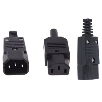 

3Pcs 250V 10A Power Connector - 2Pcs IEC 320 C14 Plug To C13 Socket & 1Pcs IEC-320 C14