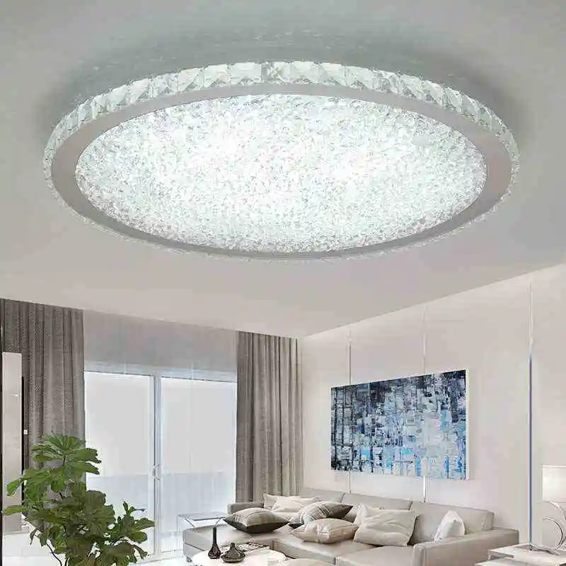 

Round crystal LED Ceiling lights living room bedroom study lamp thin and bright crystal Ceiling lamps AC110-240VLighting fixture