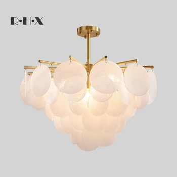 

Nordic Style Light Luxurious Originality Restaurant Lamp Glass Wind Chime a Chandelier Bedroom Full Copper CUOSHE