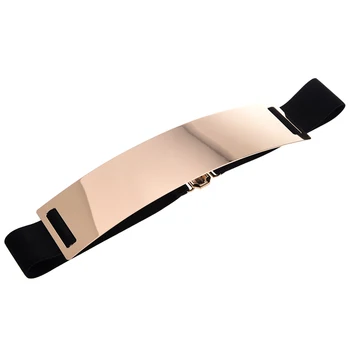 

Black Chic Metal Buckle Elastic Waist Belt For Women