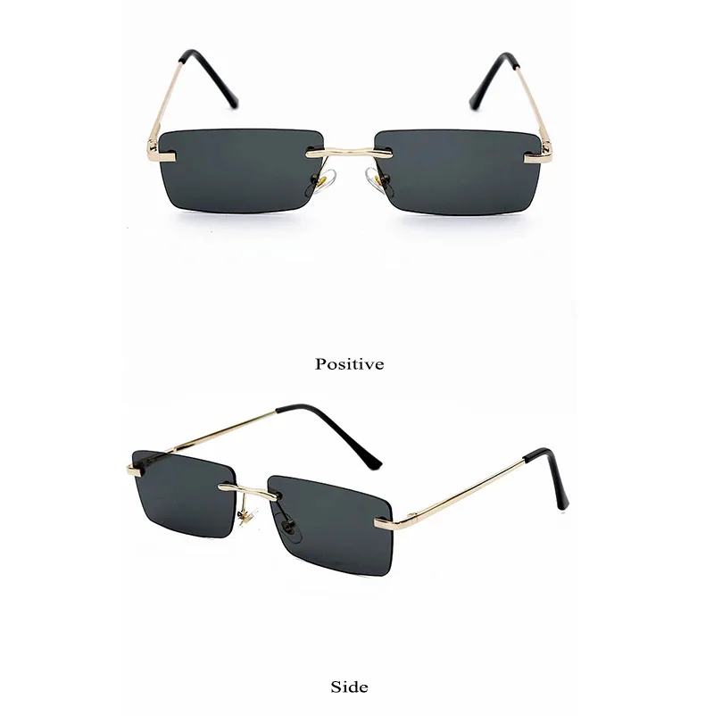 Роскошные брендовые прямоугольные женские солнцезащитные очки без оправы квадратные поляризованные солнцезащитные очки для женщин Zonnebril Dames Vrouwen Bril
