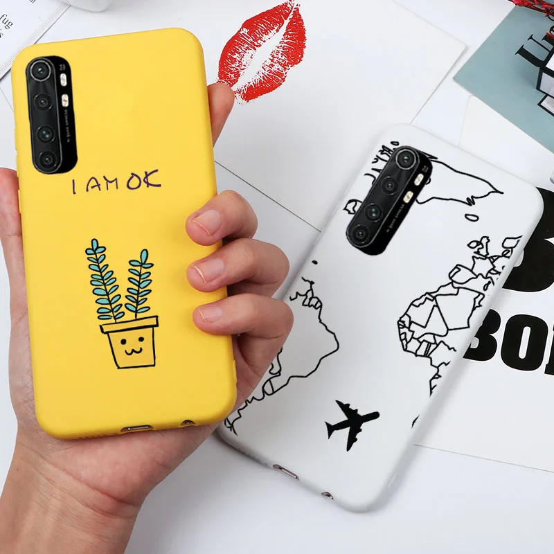 For Xiaomi Mi Note 10 Lite Case 2020 Cute Love Heart Soft TPU Slim Fundas  For