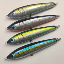 Blue fish Carpenter Wood  Floating Popper Stickbait Fishing  Lure for Medium And Heavy Popping for GT, Kingfish, BluefinTuna