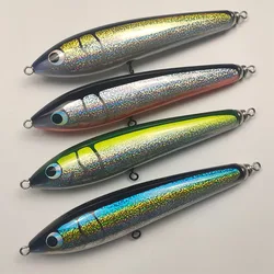 Blue fish Carpenter Wood  Floating Popper Stickbait Fishing  Lure for Medium And Heavy Popping for GT, Kingfish, BluefinTuna