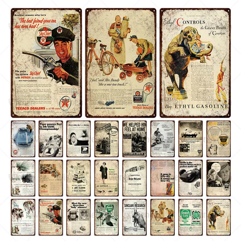 

Gas Oil Garage Metal Tin Sign Bar Gas Station Shop Tavern Home Decor Art Vintage Poster Metal Iron Plate Plaque Custom 20X30cm