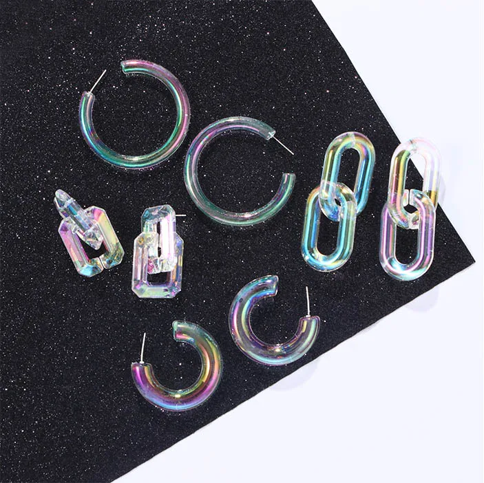 2020 Новые прозрачные акриловые круглые маленькие Большие Серьги Геометрические