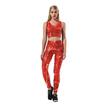 

2019 Trend Suit Meat 3d Number Printing Small Vest Sports Pants Suit