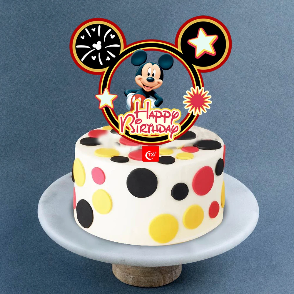 Disney Mickey Mouse Acrylic Cake Decoration Plug-in Cartoon Anime Figure  Card Cakes Decorations Kids Birthday Party Accessories - Animation  Derivatives/peripheral Products - AliExpress