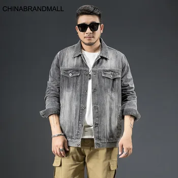 

Yf5001 Super Brand Men Big Size Cowboy Jacket Male Coat Fat Man Plus Fat Plus Loose Cowboy Clothing Xl-6x