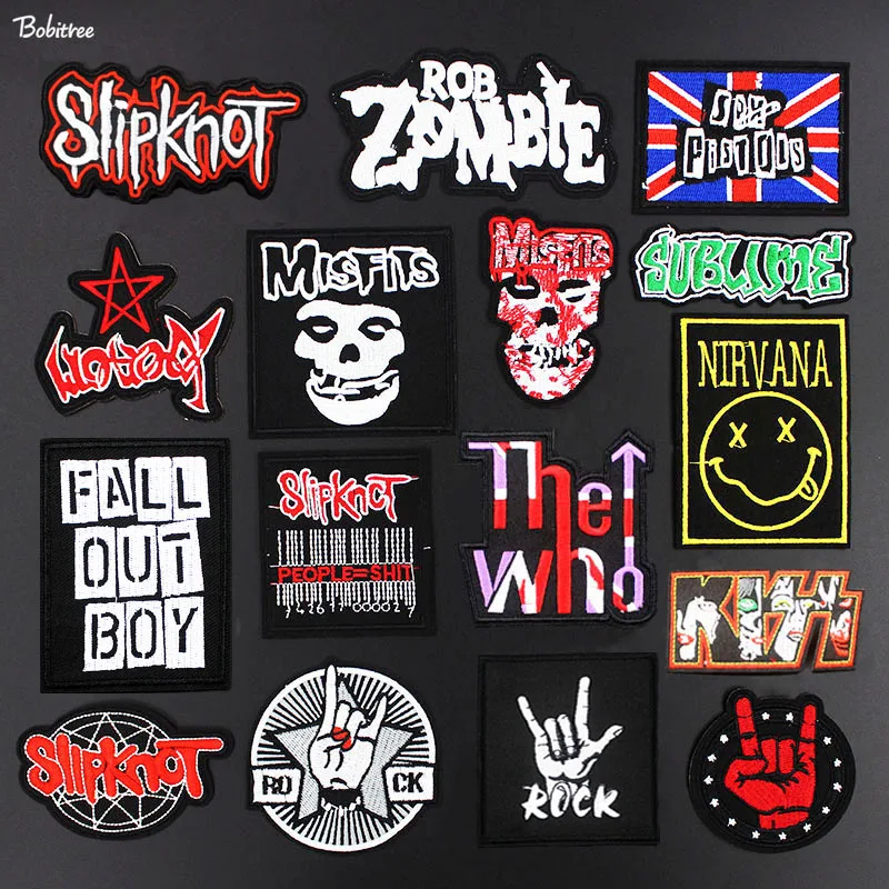 Metal Band Cloth Patches Rock Music Fans Badges Embroidered Motif Applique Stickers Iron On For Jacket Jeans Decoration Patches Aliexpress