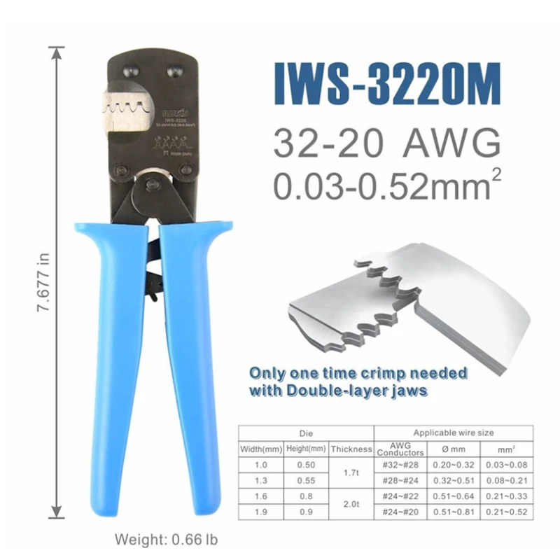 Обжимной инструмент с микро разъемом 0 03 0.52mm ² 32 20AWG трещотка щипцы для D Sub