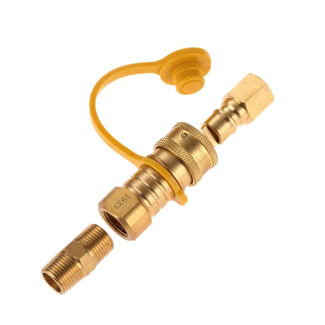 1Pc 3/8 Hüvelykes Földgáz Gyors Csatlakozó Sárgaréz 1 Lp Propán Adapter Szerelvények Tömlőcsövek Szálak Leválasztása Tartály Grill Kiegészítők - Image 2