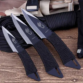 

[S M L]3pcs/Set karambit Tactical Fixed Blade Pocket Knife Survival Outdoor Hunting Camping Knives Knife tools + Nylon Sheath