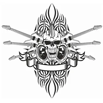 

Skull Halloween Rock Guitar Sticker Punk Death Decal Horror Halloween Devil Poster Car Window Art Wall Decals Decor Mural