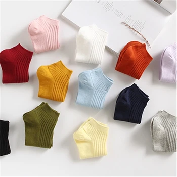 

Fashion 1 Pair Girls Basic Daily Ankle Socks Candy colors Rib Cotton Top Unisex Men Women Summer Spring Low Cut Sox