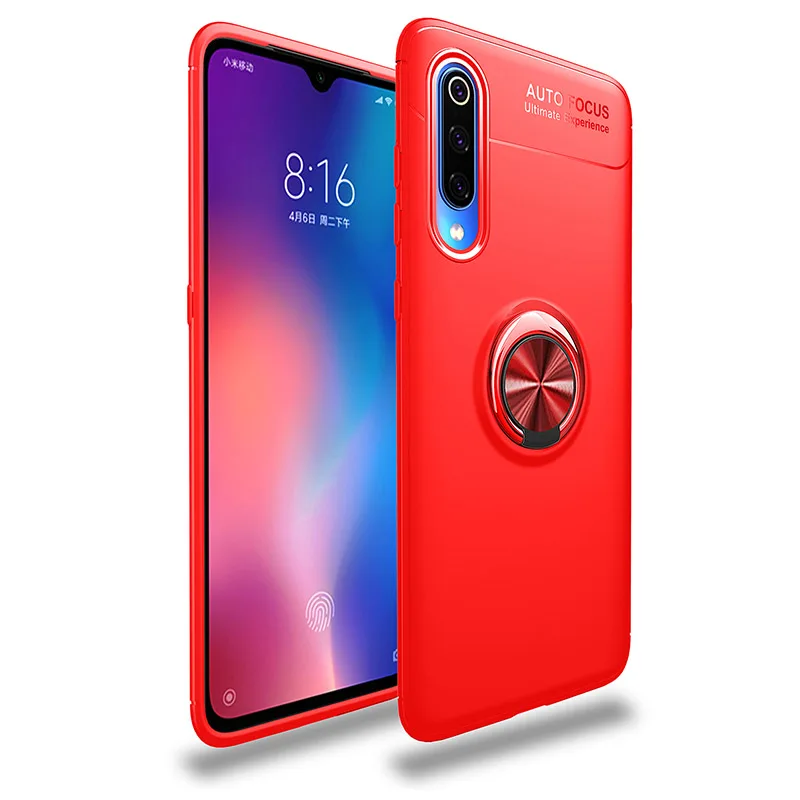Чехол для Xiaomi Redmi Note 8 Pro чехол для телефона с автомобильным магнитный держатель-кольцо для пальца кронштейн для Xiomi Redmi Note 8 T 8 T 7 - Цвет: Красный