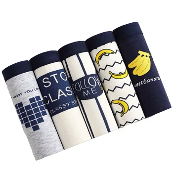 

5PCS/LOT Women Cotton Briefs Underwear Sexy Cute Panties Breathable Ladies Underpants cartoon woman intimate female panty