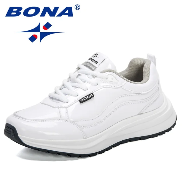 BONA 2021 New Designers Trendy Casual Flats Sneakers Ladies Fashion Comfort Platform Vulcanized Shoes Women Leisure Footwear White