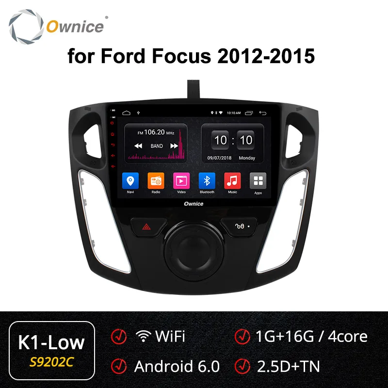 S9202 K1-Low Ownice, Восьмиядерный, Android 9,0, автомобильный Радио плеер, gps, Navi, для Ford Focus 3, 2012, 2013,,, k3, k5, k6, 4G, DSP, 360, панорама, оптическая - Цвет: S9202 K1-Low