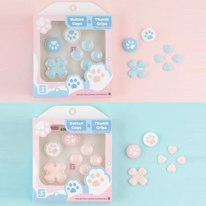 D-pad mover direção transversal botão abxy x chave adesivo joystick polegar aderência capa para nintend switch ns joy-con caso de pele