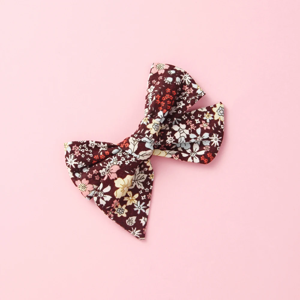 

Korean Print Bow Hair Clip Butterfly Soft Fabric Hair Bow With Clips For Girls Cute Hairpin Clip Head Band Kids Hair Accessories
