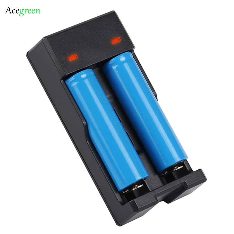 

Acegreen 2 slots 18650 Battery Charger For batteries li-ion 18650 16340 18500 26350 18350 lithium battery charger led indicator