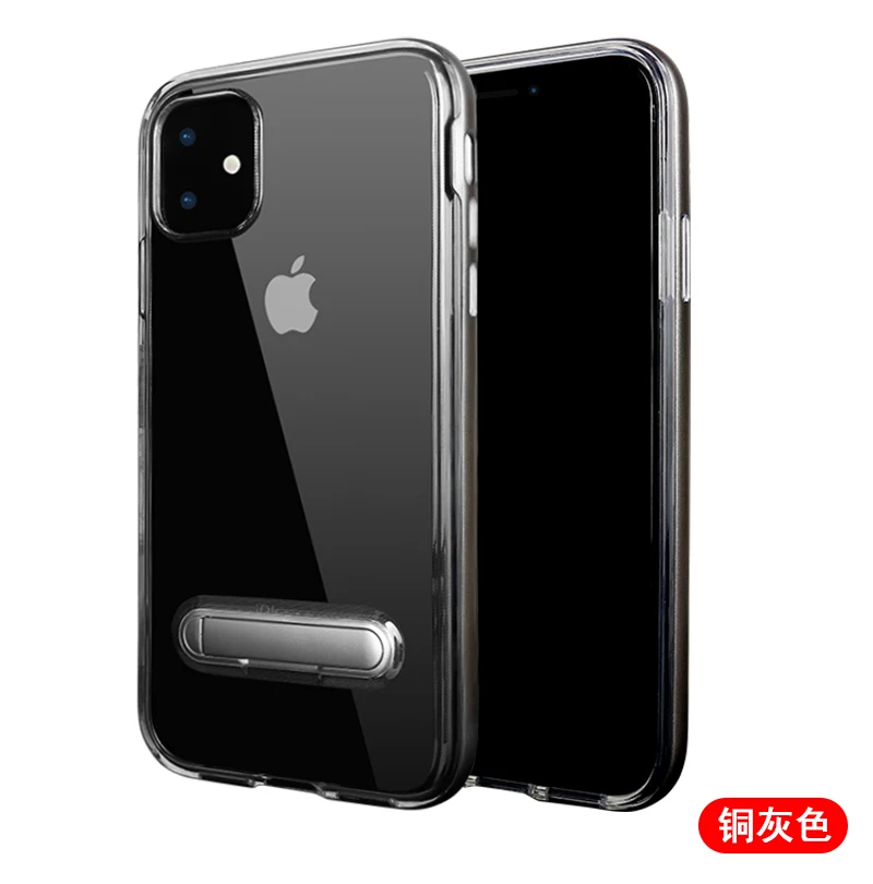 100 шт./лот Spigen кронштейн TPU+ PC стенд пластиковый чехол для iphone 5 6 7 8 X XR XS Max 6 7 8 plus 11 Pro Max чехол - Цвет: Серый