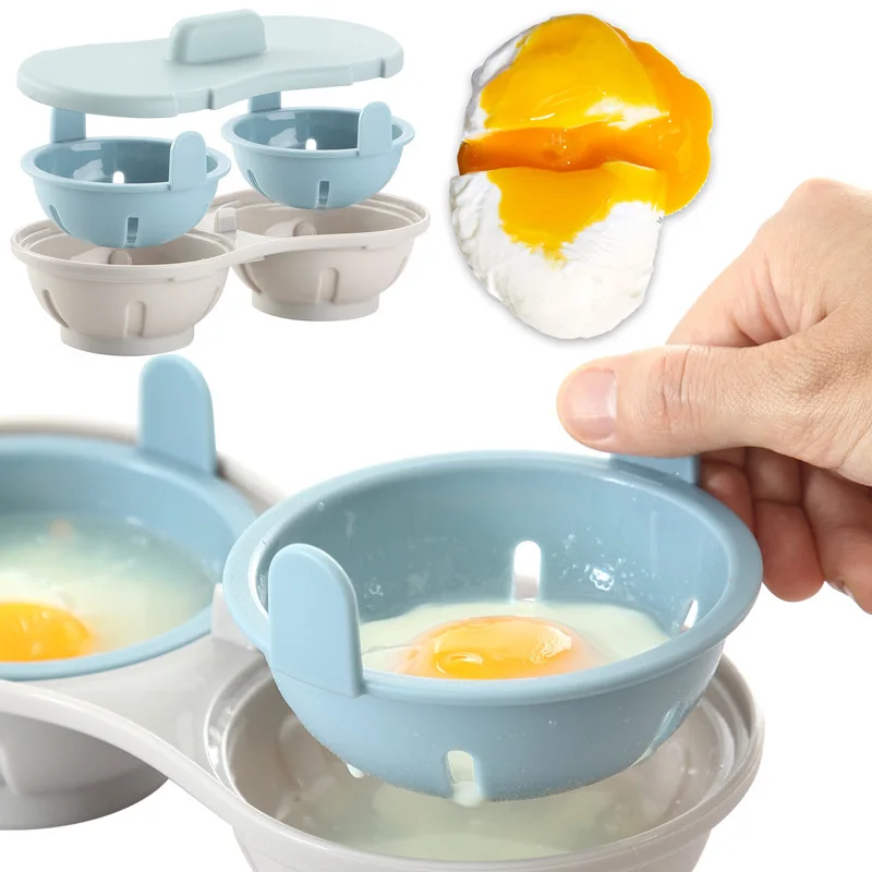 

Kitchen Microwave Egg Steamer Creative Cookware Fast Steamed Eggs Box Household Cooker Egg Poaching Cups Steam Egg Molds Gadgets
