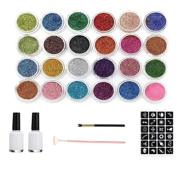 

24 colors set henna powder temporary shimmer diamond glitter tattoo kit body art