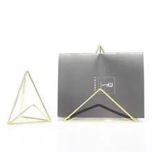 Soporte geométrico de hierro para tarjetas de negocios, estante de exhibición, mesa de escritorio, carpeta de notas y fotos, organizador, 2 tamaños, envío directo