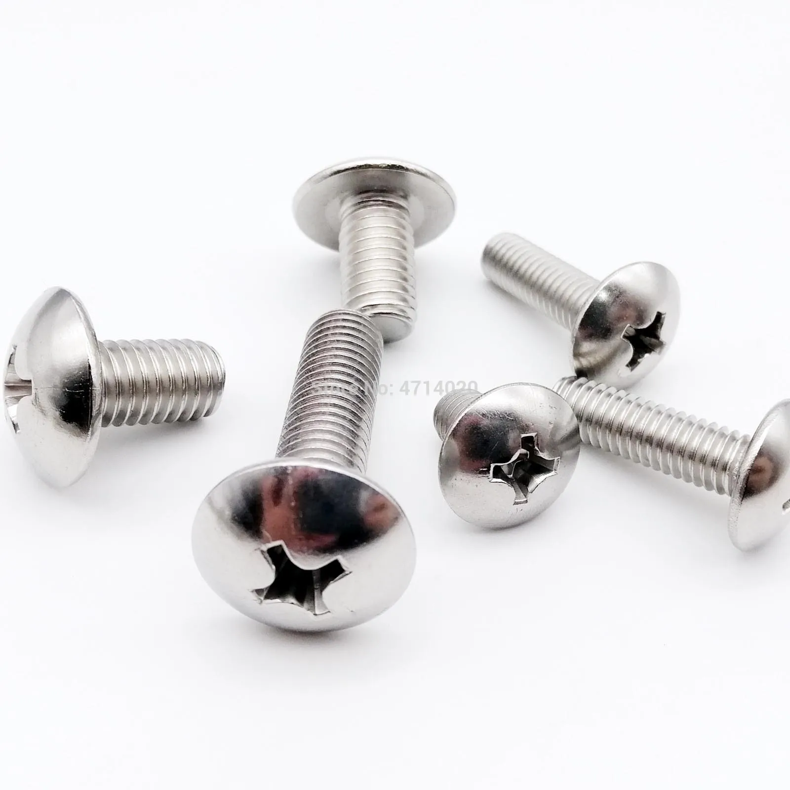 10/50X M2 M2.5 M3 M4 M5 M6 M8 304 A2-70 stainless steel JISB1111T Phillips Truss Head Large Flat Round Cross Screw Bolt L=3-80mm |