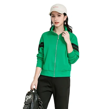 

Rlyaeiz High Quality 2 Piece Set Women Tracksuit Sets 2019 Autumn Casual Striped Sleeve Zipper Hoodies + Pants Sporting Wear
