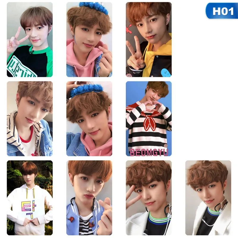 Kpop TXT членов карты с кристаллами стикер Soobin Beomgyu Selfie фото Stikcy карты завтра X вместе фотостудия стикер 10 шт./компл