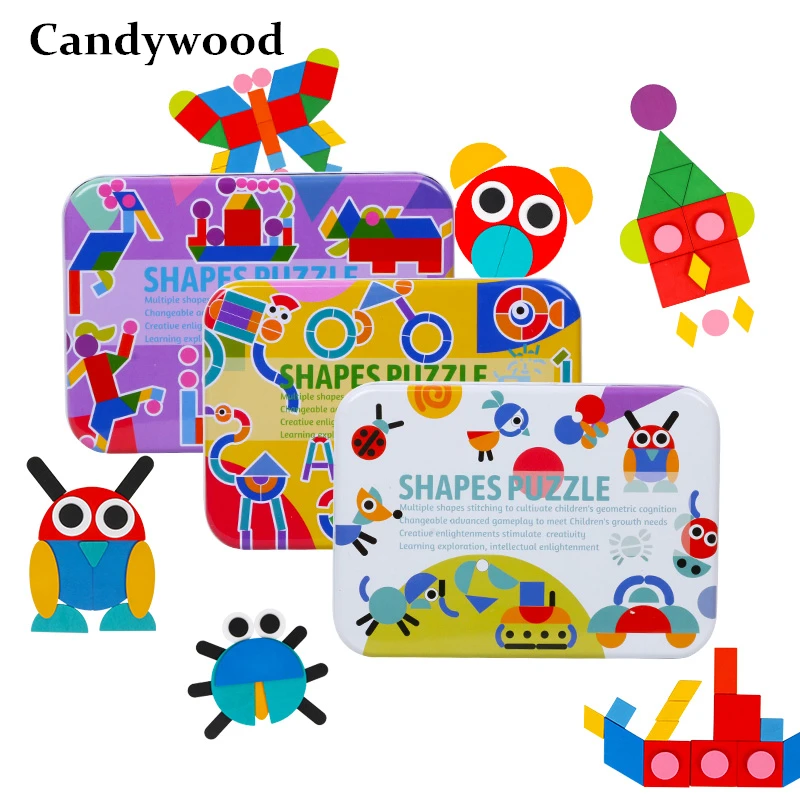 Candywood различные творческие головоломки Дети деревянные игрушки для головоломка для детей Дети Обучающие Игрушки для раннего развития