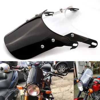 

5-7 Inch Motorcycle Headlights Windshield Universal Airflow Adjustable Windscreen Retro Cafe Racer For Suzuki SV650 600N 1200N