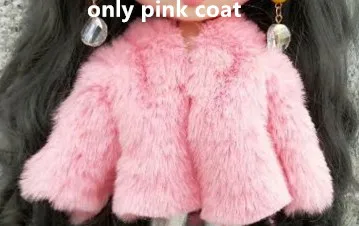 pink coat Ручной работы кукла розового цвета, пальто с мехом, пальто Blyth пальто Одежда для кукол(Fit blyth, озон, pullip, Licca, 1/6 кукла - Цвет: pink coat