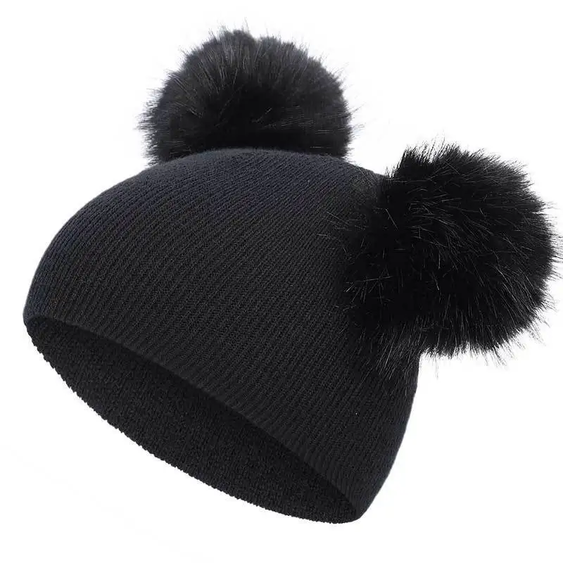 Новая модная детская зимняя шапка с помпоном для девочек и мальчиков, вязаная теплая шапка, шапка, Повседневные шапки, детская зимняя шапка, детская шапка