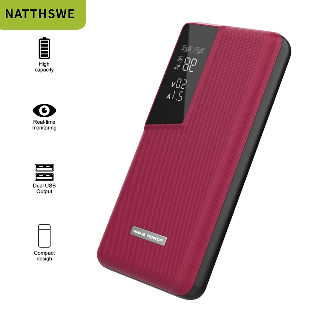 NATTHSWE 16000mAh зарядное устройство Внешний аккумулятор для iPhone11 X samsung huawei