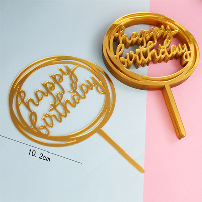 Cake Decorations Topper Acrylic Happy Birthday Cake Topper Sign Boy&Girls Birthday Cakes Dessert Decor Cakes Decor Supplie