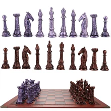 Pure Color Gold Silver Roman Column Resin Table Game Chess Luxury Knight Educational Toy Chess Character Characteristic Theme