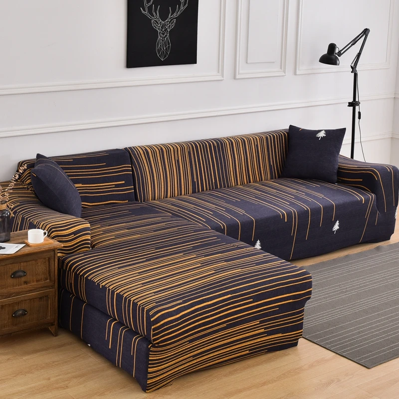 Стрейч печатных чехлы для диванов спандекс анти-грязный Защитная чехол для дивана чехлов для 1/2/3/4-сиденье угловой диван крышка - Цвет: C24