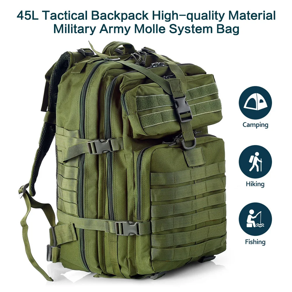 45L Tactical Backpack High-quality Material Military Army Molle System Bag