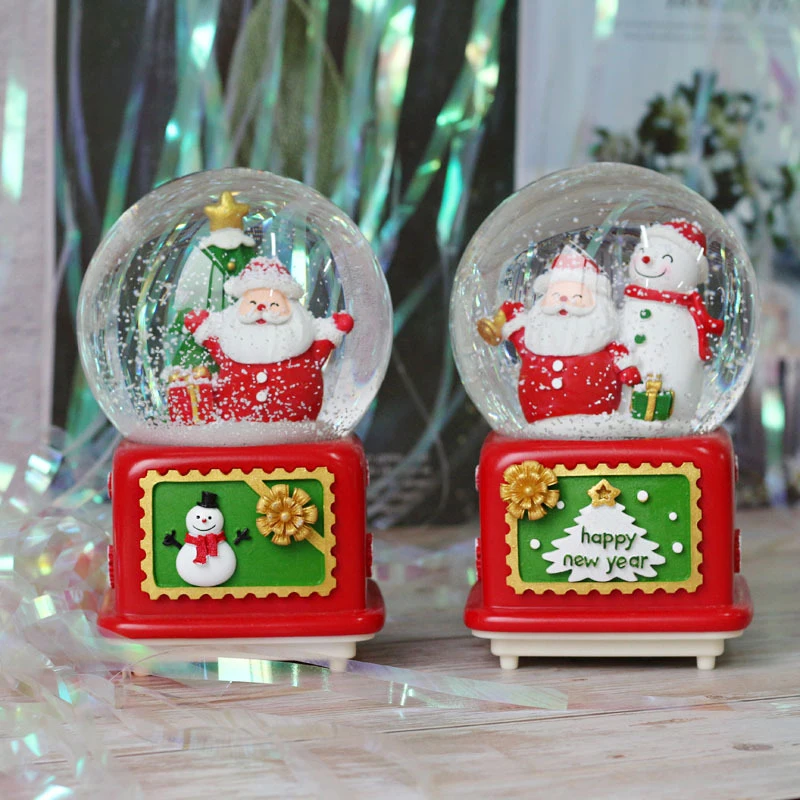 Рождественский Снежный шар, хрустальный шар, вращающаяся Рождественская музыкальная шкатулка, Рождественское украшение для украшения дома, подарки