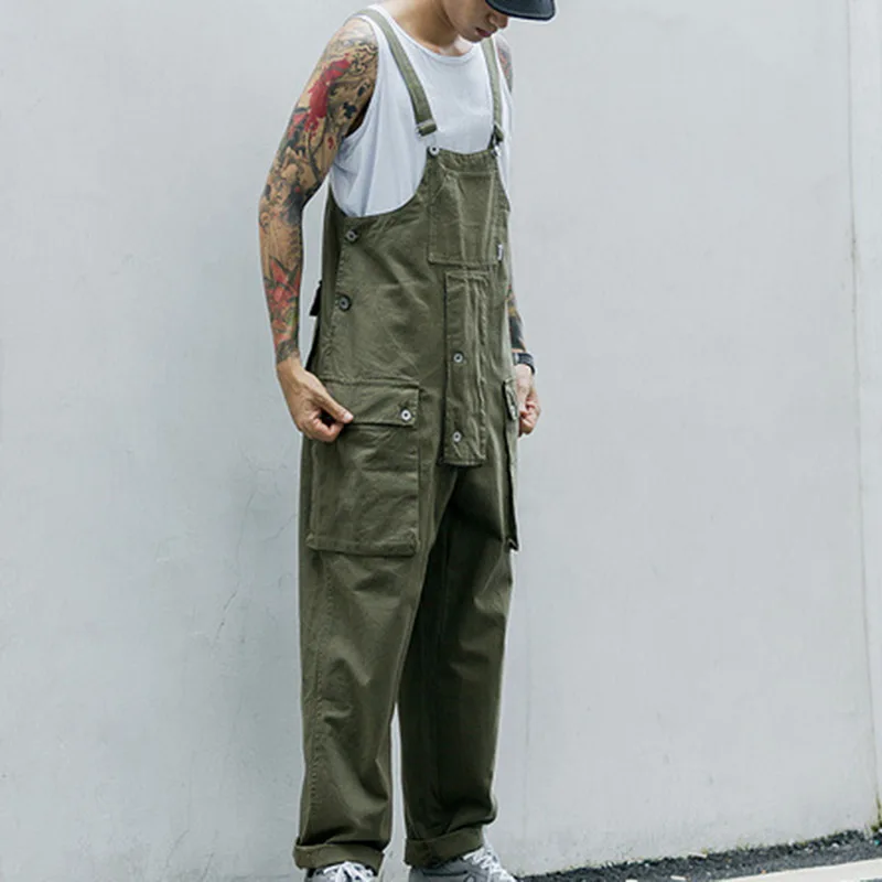 Vintage Multi Pocket Overalls Casual Men Jumpsuit Streetwear Loose One Pieces Caro Pant Strap Pantalon Hombre Suits Summer 2020 Vintage Multi Pocket Overalls Casual Men Jumpsuit Streetwear Loose One Pieces Caro Pant Strap Pantalon Hombre Suits Summer 2020