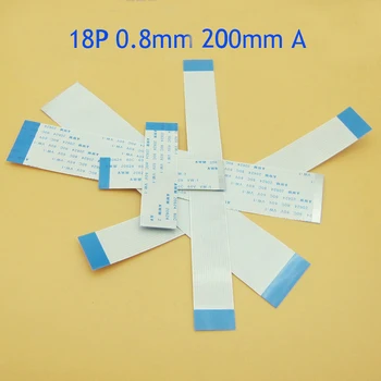 

50pcs 18pin FFC FPC flat flexible cable 0.8mm pitch 18 pin type A Length 200mm Ribbon Flex Cable AWM 20624 80C 60V VW-1