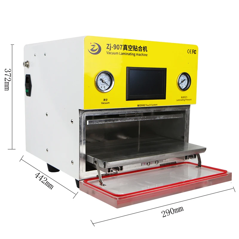  ZJ-907 Single LCD Laminating Machine with Build-in Vacuum Pump Autometic Open/Closing Device Design